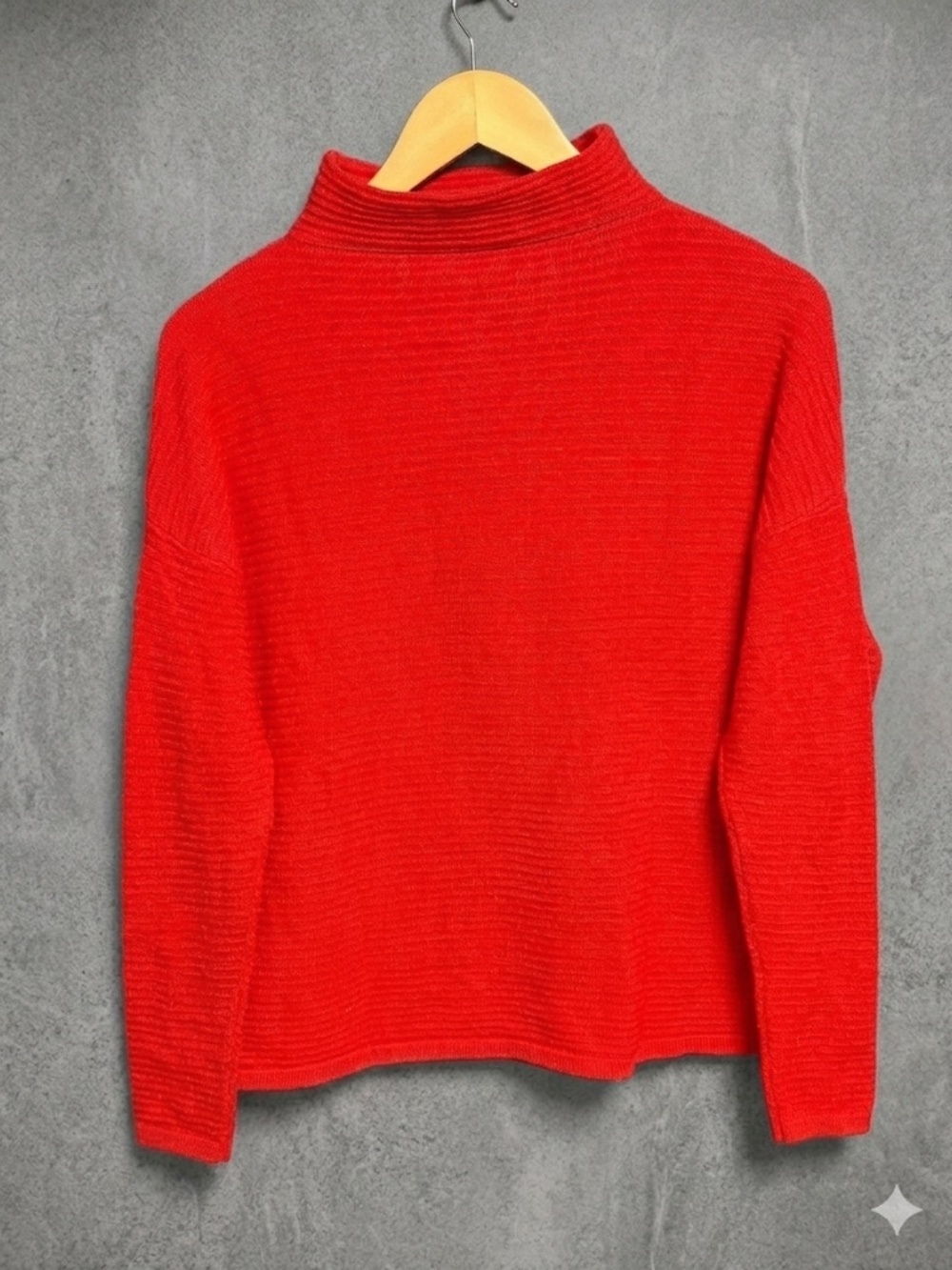 🔥 French Connection Mozart Mock-Neck Ribbed Sweater - Power Red - XS